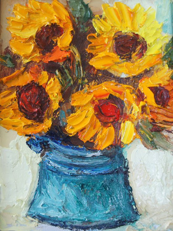 Sunflowers, oil painting