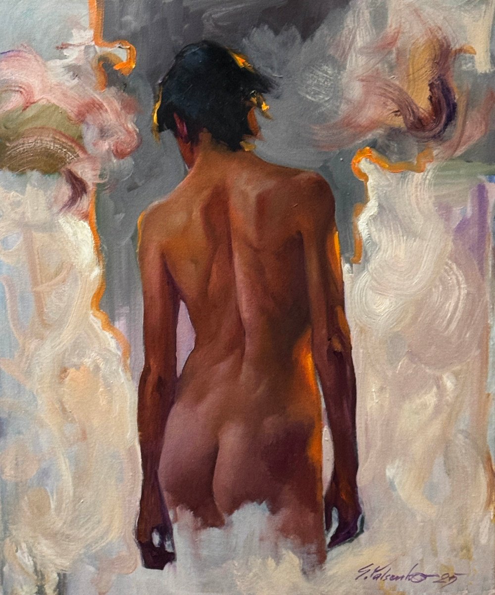 Expressive Portrait Oil Painting By Sergei Yatsenko, 20 X 24", Before The Dawn, Original Artwork