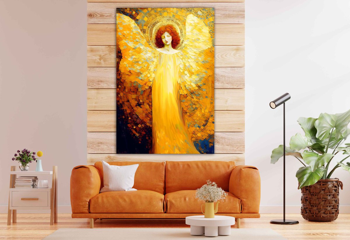 Angel - Large format 160 x 110 cm Original oil acrylic computer graphics xxl painting on c... by BAST