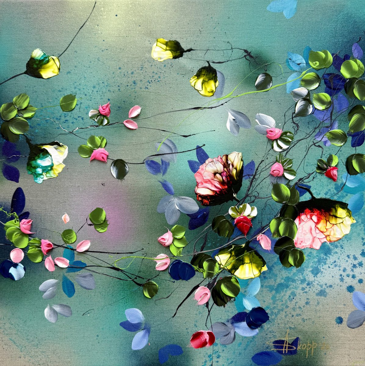 Petal Drift By Anastassia Skopp, 24 X 24, Artwork For Sale On Artfinder