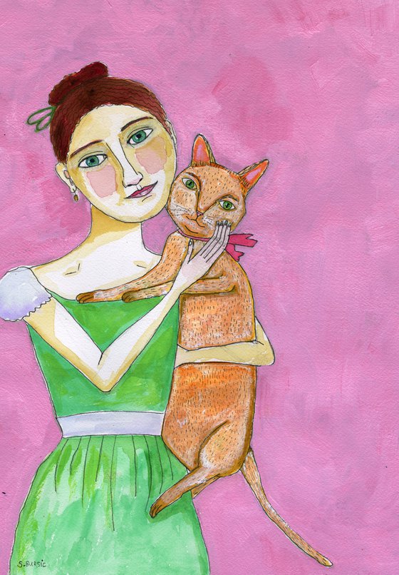 Lady and her cat