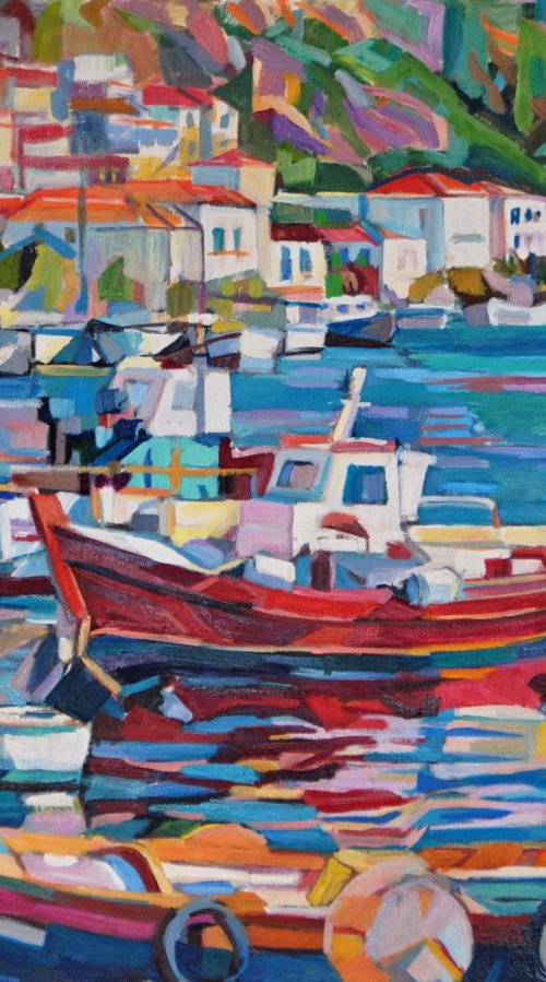 Fishing boats/80x60 by Maja Đokić Mihajlović