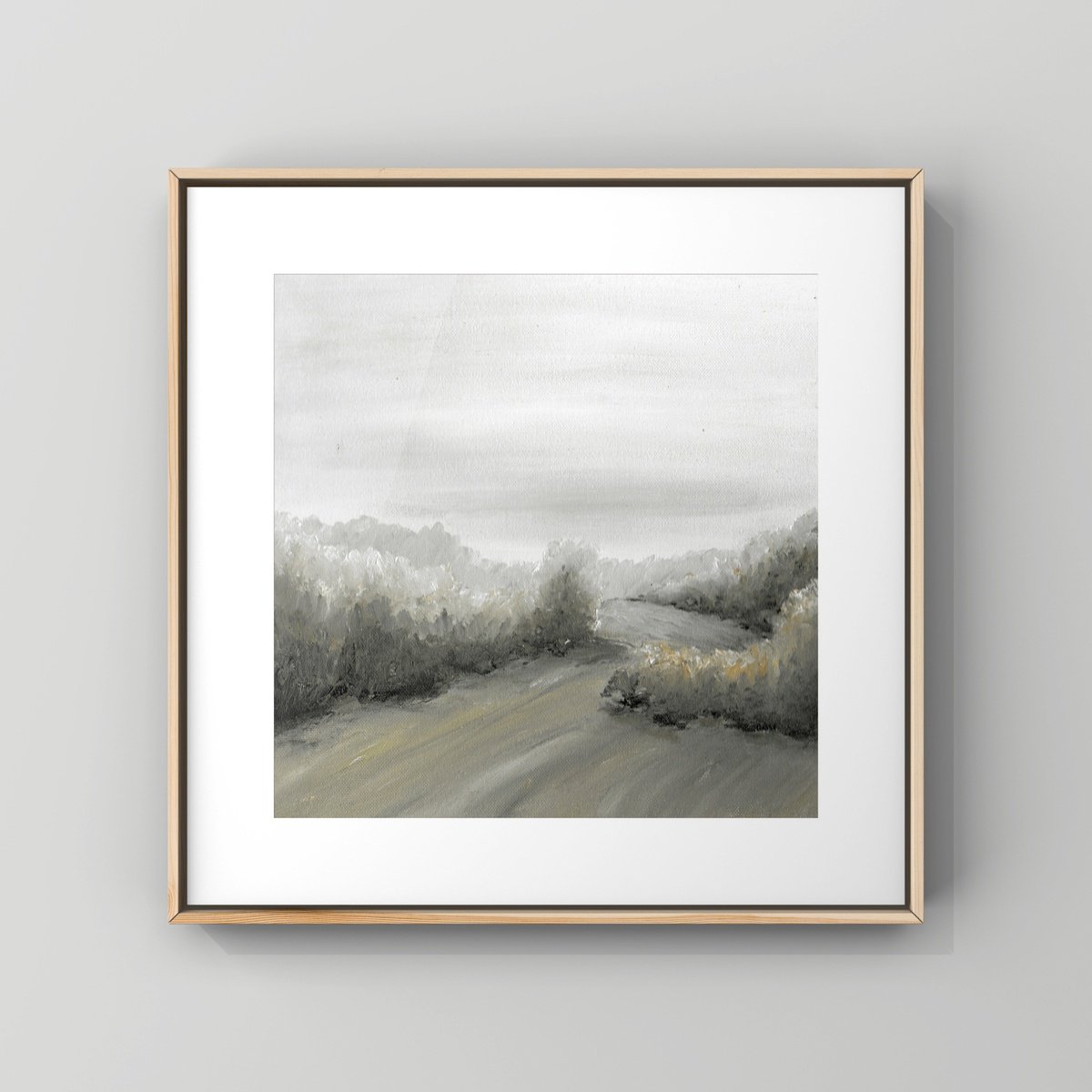 Expressive Landscape Oil Painting By Gozde Temiz Istanbul, 12 X 12, Landscape - Hills - C05, Original Artwork