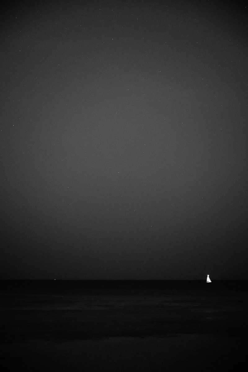 Landscape Photograph By Tal Paz-Fridman, 16 X 22", Night Sea #3, Original Artwork