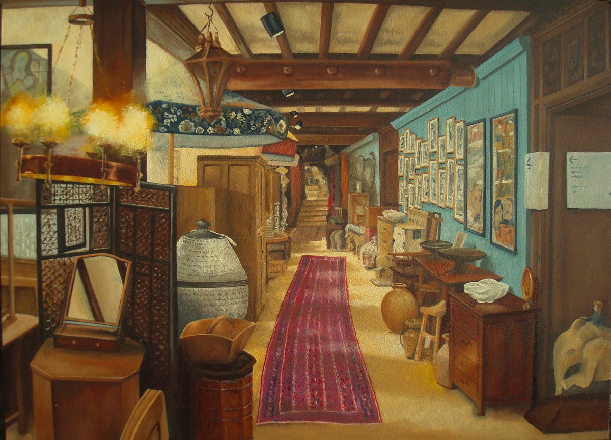 Impressionistic Cityscapes Oil Painting By Shayne Mcgirr, 20 X 15", Arts & Crafts Dept., Liberty Of London, Original Artwork