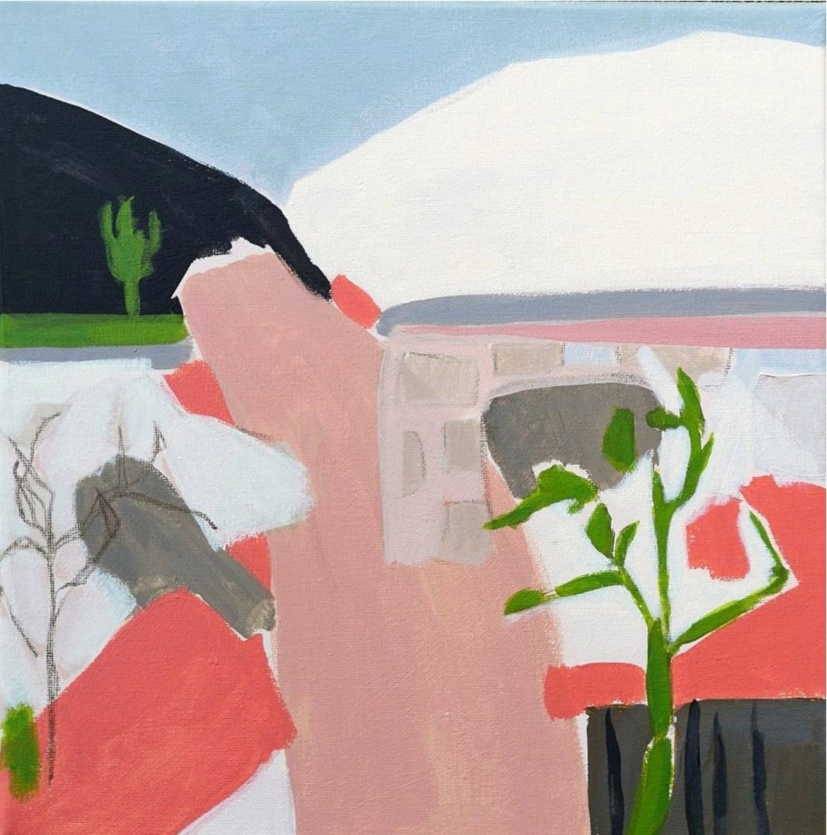 Organic Abstract Acrylic Painting By Marisa Anon, 12 X 12", La Riada 4 (Flash Flood 4), Original Artwork