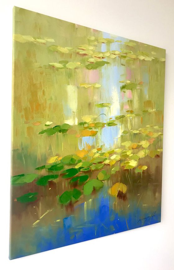 Waterlilies, Original oil Painting, Impressionism, Handmade artwork, One of a Kind