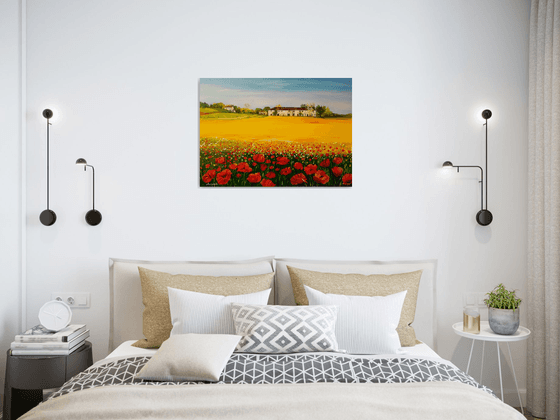 Spring  - original painting -countryside landscape