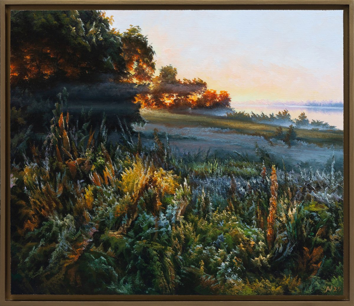 Impressionistic Landscape Oil Painting By Oleksii Vylusk, 29 X 25", Morning 29, Original Artwork