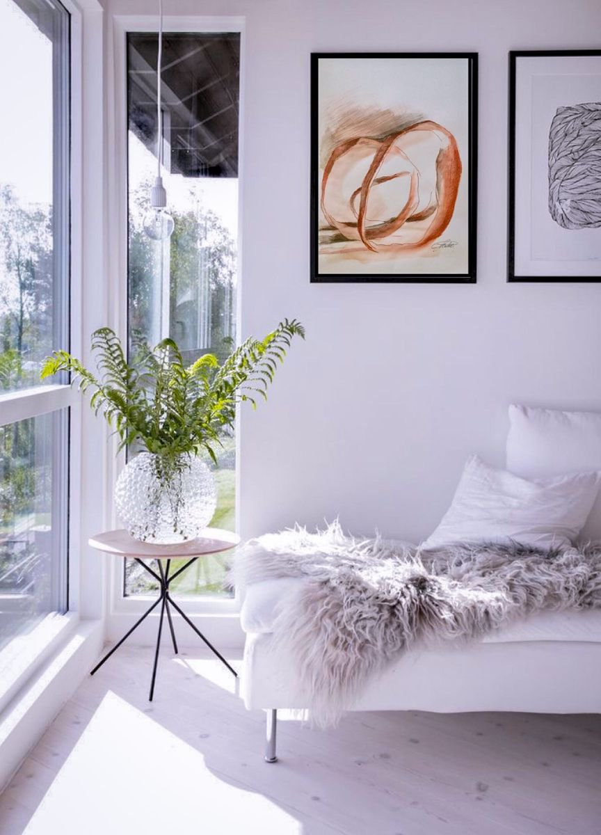 Illustrative Abstract Watercolour By Roberta Cervelli, 16 X 24", Circles, Original Artwork