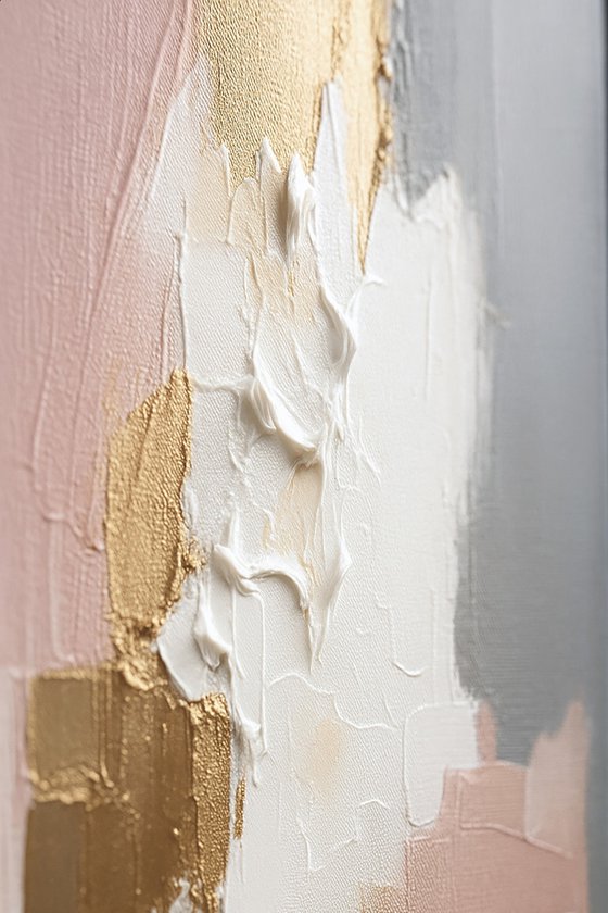 Oversized Pink and Gold Abstract