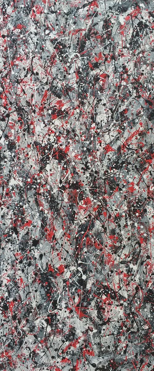 Modern J. Pollock style acrylic by M.Y. by Max Yaskin