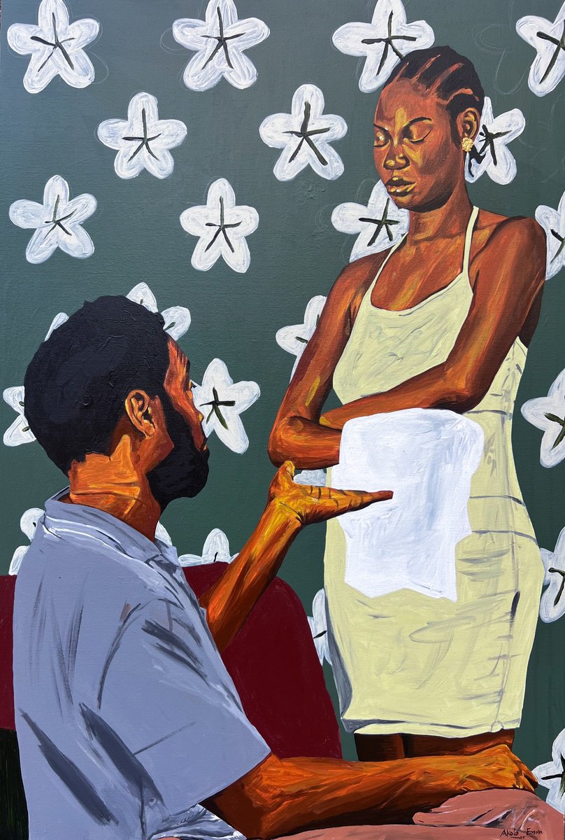 At The Table, Again By Emmanuel Akolo, 24 X 36, Artwork For Sale On Artfinder