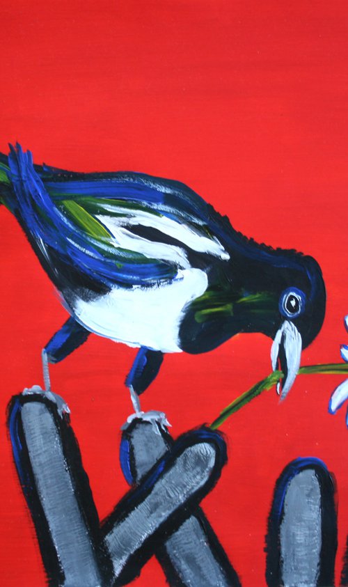 Magpie /  ORIGINAL PAINTING by Salana Art