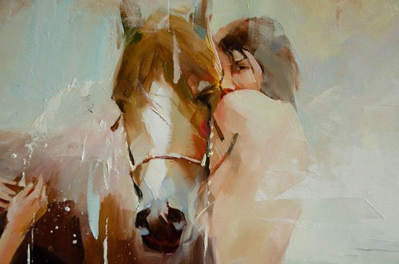 Horse bathing •  70 x 80 cm