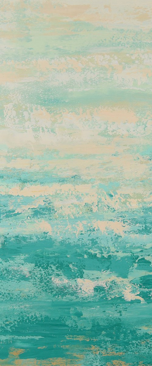 Teal Green - Modern Abstract Expressionist Seascape by Suzanne Vaughan