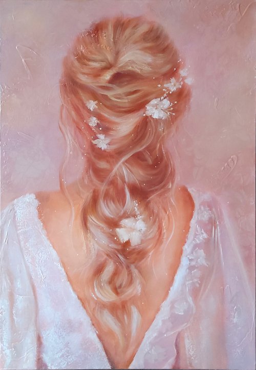 Braids and white flowers by Martine Grégoire
