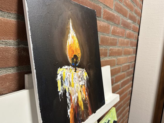 The candle is burning