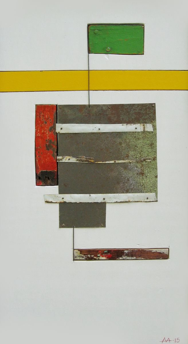 Geometric Abstract Painting By Mark Mazurczyk, 13 X 22", No. 3.4, Original Artwork