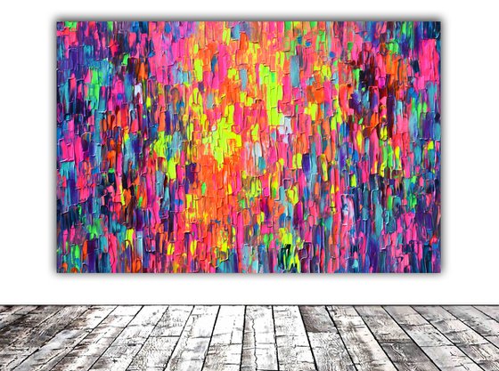 47.3x31.5'' Large Ready to Hang Abstract Painting - XXXL Colourful Modern Abstract Big Painting, Large Colorful Painting - Ready to Hang, Hotel and Restaurant Wall Decoration, Happy Gypsy Dance 3