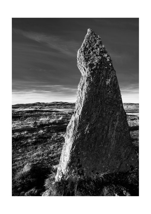 Standing Stones - Garynahine Stone Circle - Isle of lewis ( Silver Gelatin Print ) by Stephen Hodgetts Photography