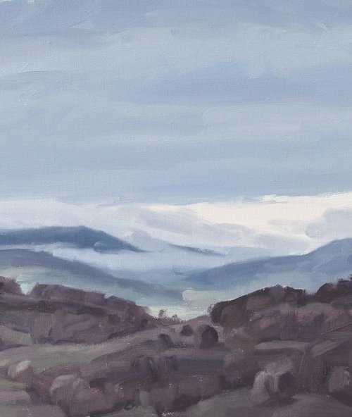 October 25, Roches de Mariol, grey morning by ANNE BAUDEQUIN