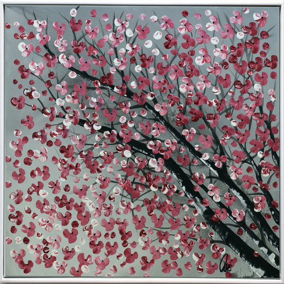 View to Top - Abstract - Acrylic Painting - Framed Painting - Wall Art - Flower Painting - Ready to Hang