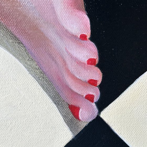 Original oil painting Equilibrist