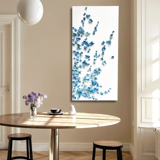 Whimsical Impermanence, blue #3 (24"x48")