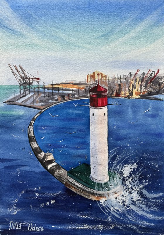 Odesa lighthouse. Ukraine