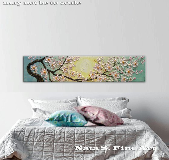 Spring Blossom - Original Blossom Sakura Painting, Impasto Flowers Art
