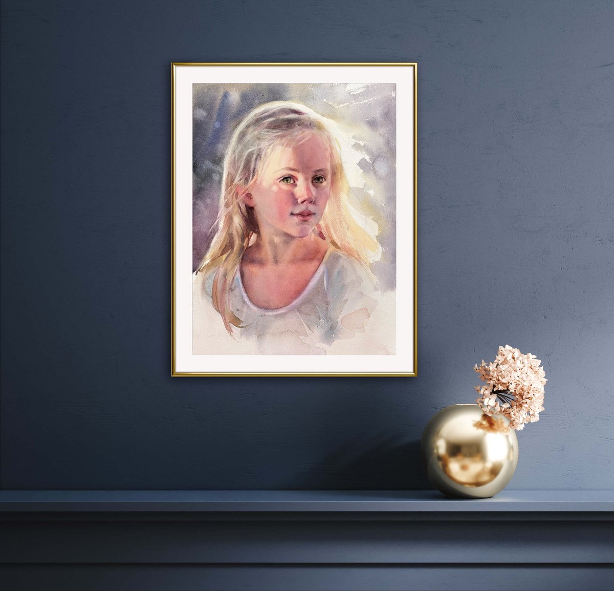 Impressionistic Portrait Watercolour By Olha Retunska, 12 X 16", Girl, Original Artwork