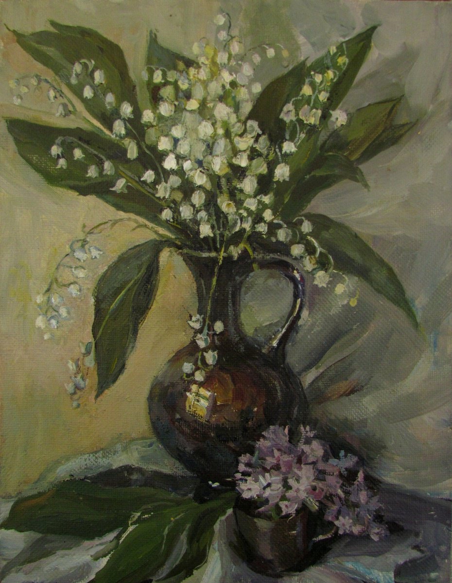 Photorealistic Oil Painting , Lilies Of The Valley By Viktoriia Pidvarchan, 12 X 16, Artwork For Sale On Artfinder
