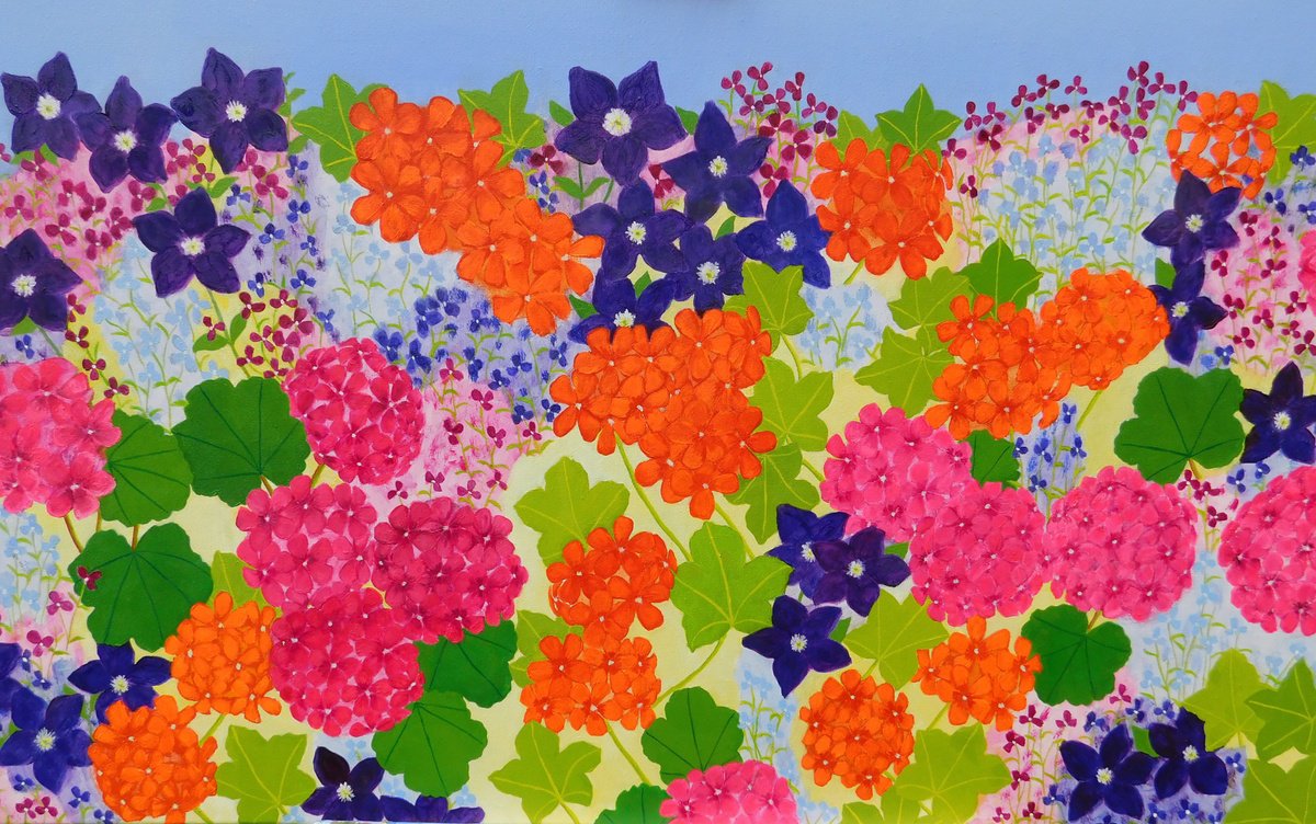 Oil Painting , Summer Flowers By Ruth Cowell, 31 X 16, Artwork For Sale On Artfinder