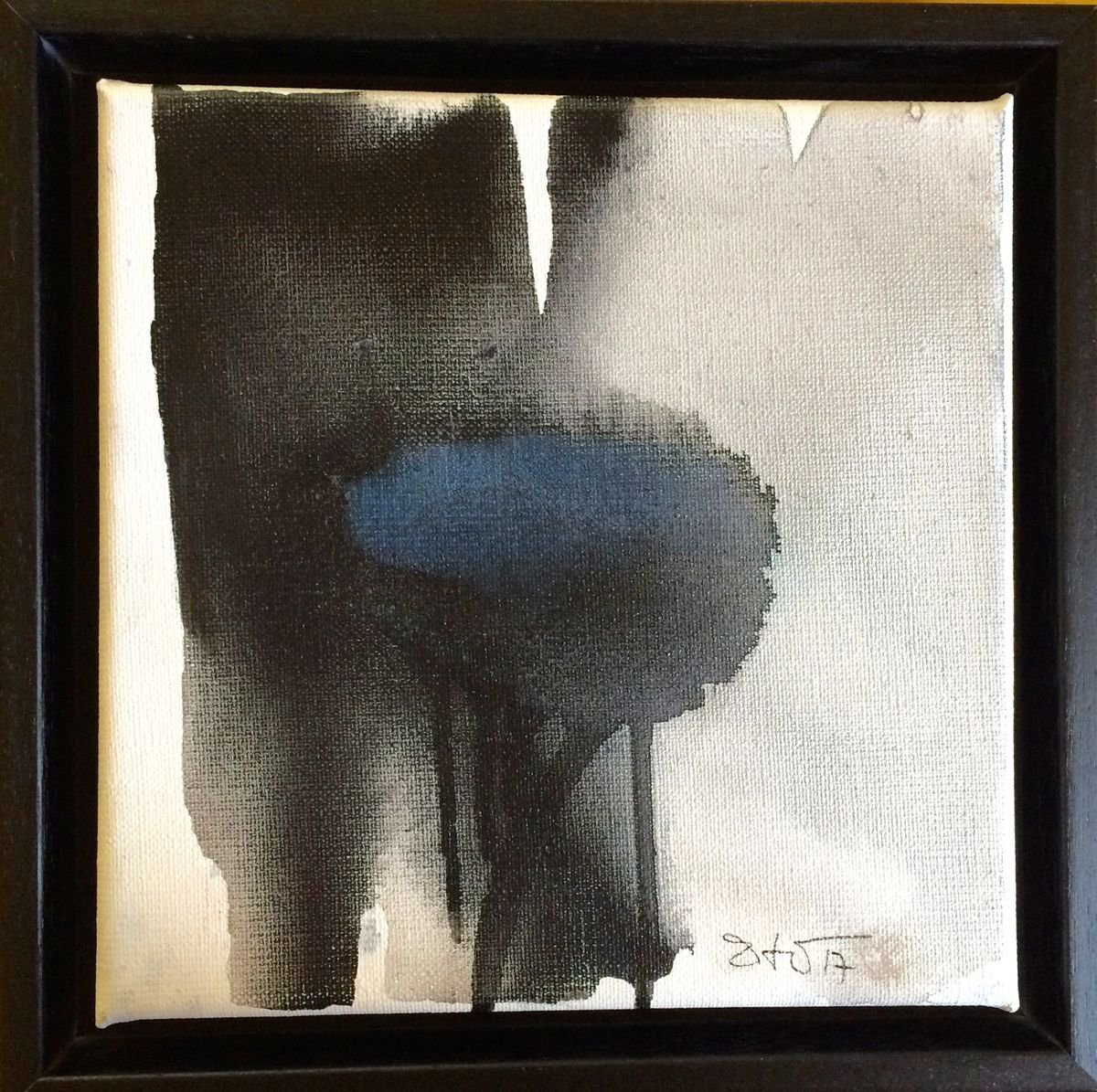 Little Black Blue II - Abstract Painting by Gesa Reuter
