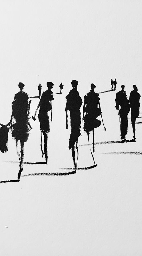 Impact Figures #1 - Black and white by Tihomir Cirkvencic