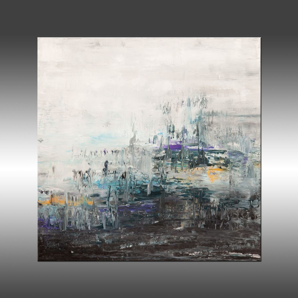 Abstract Acrylic Painting By Hilary Winfield, 30 X 30, Stormcloud, Original Artwork