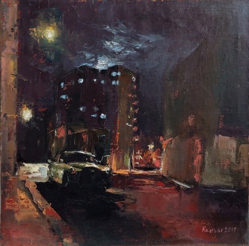 Night street by Kamsar Ohanyan