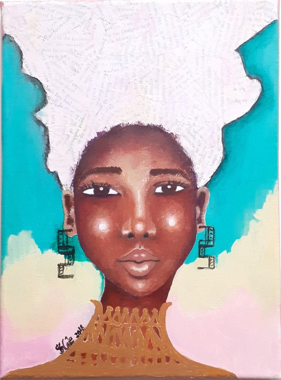 'Regal' Original Acrylic Painting on Canvas of a Black Woman