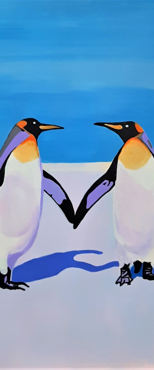 Penguins / 91 x 61 cm by Alexandra Djokic