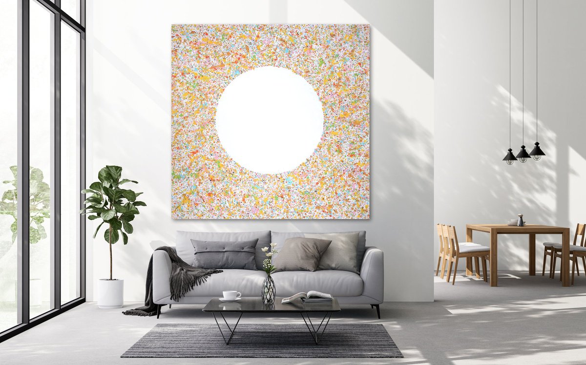 Abstract Acrylic Painting By Isabelle Pelletane, 83 X 83, New Moon, Original Artwork