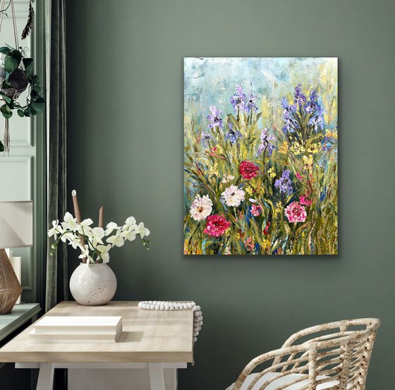 Among Irises and Zinnias