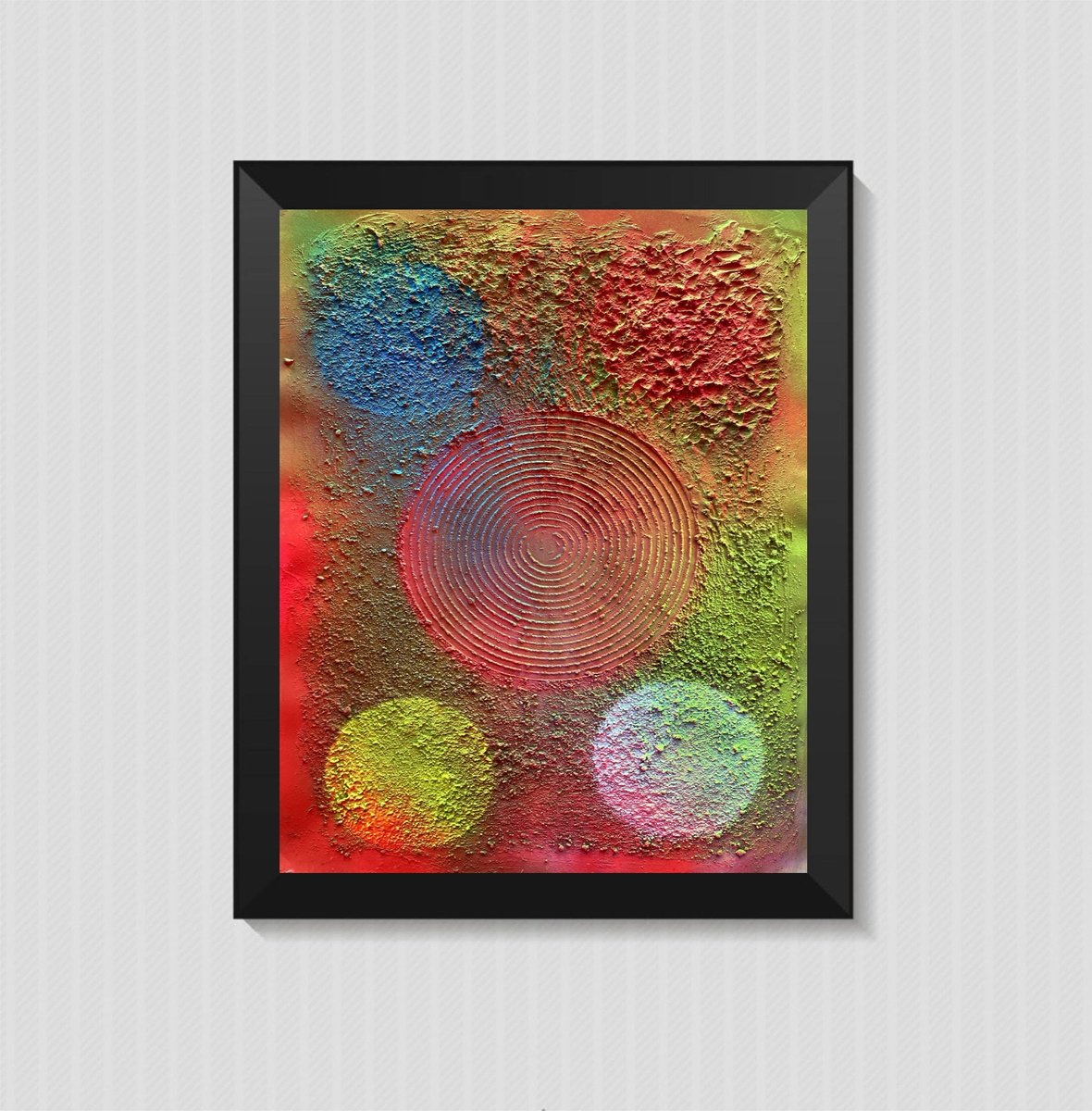 Abstract Acrylic Painting By Juan Jose Garay, 20 X 28", Abstractransformationcircle10, Original Artwork