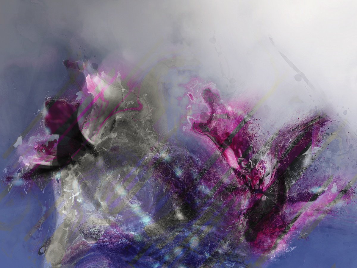 Abstract Botanical Print By Javier Diaz, 79 X 60, Delirios/Xl Large Original Artwork, Original Artwork