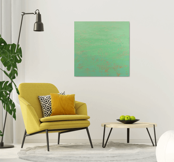 Spring Mint - Modern Abstract Expressionist Large Painting