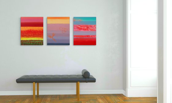 Calm, Triptych n° 3 Paintings