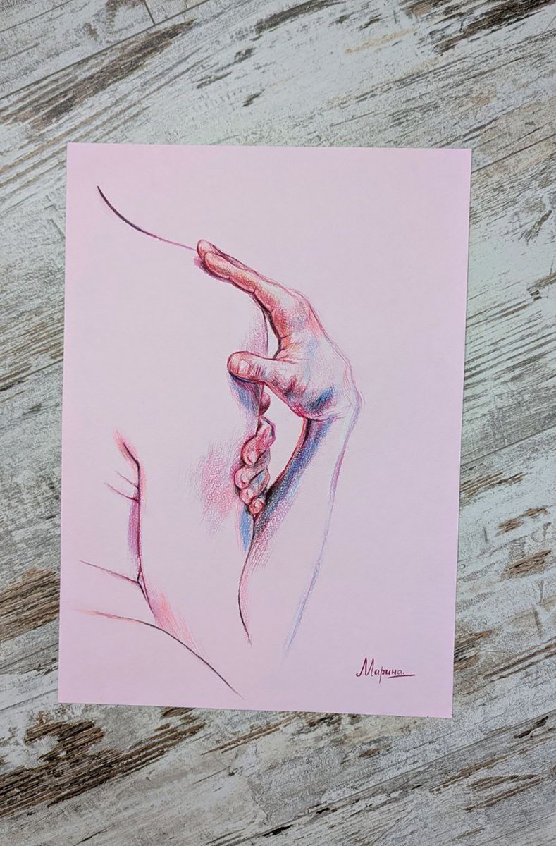 Expressive Pencil Drawing , Tenderness By Maryna Boiko, 12 X 17, Artwork For Sale On Artfinder