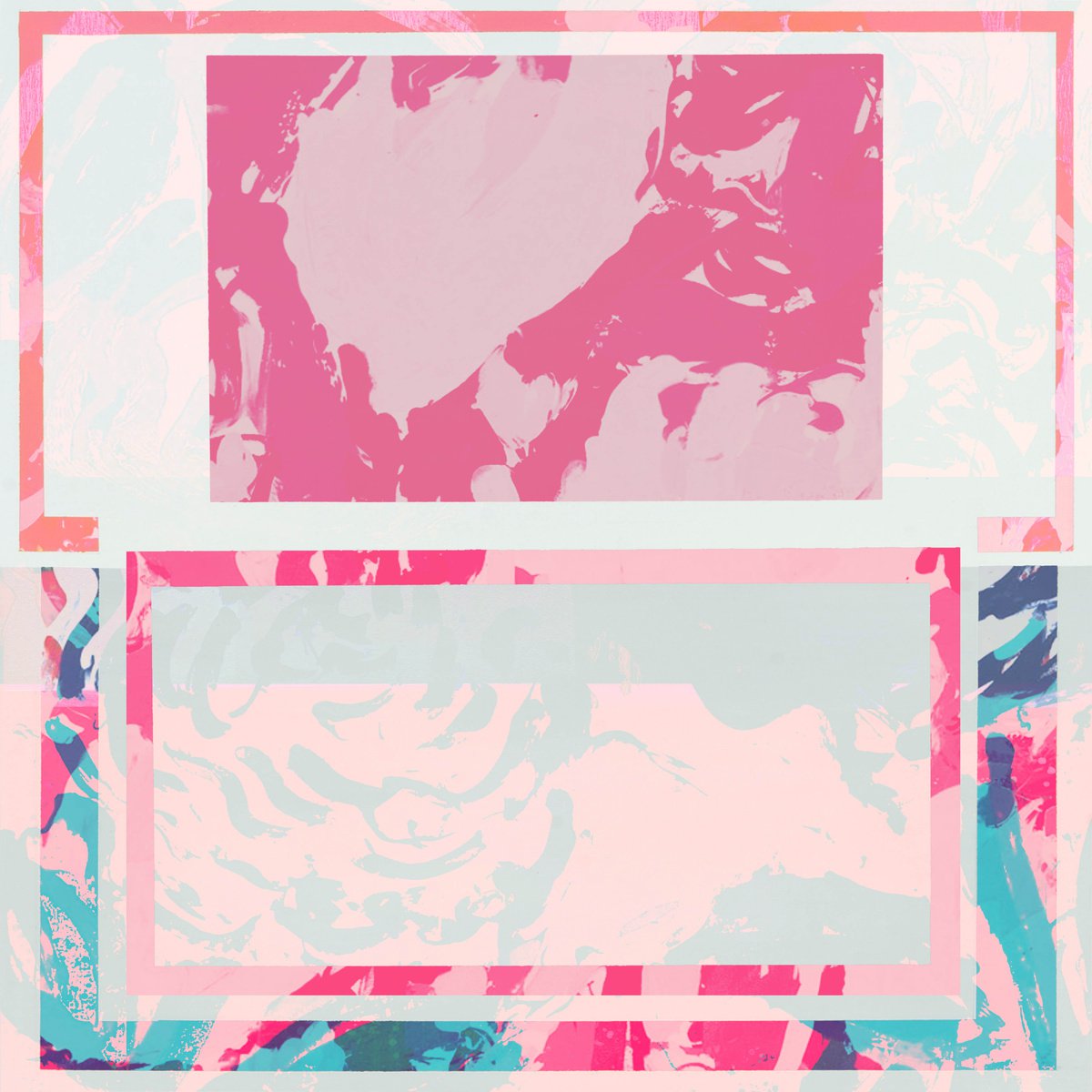 Abstract Botanical Print By The Most Active, 17 X 17", Summer Square, Original Artwork