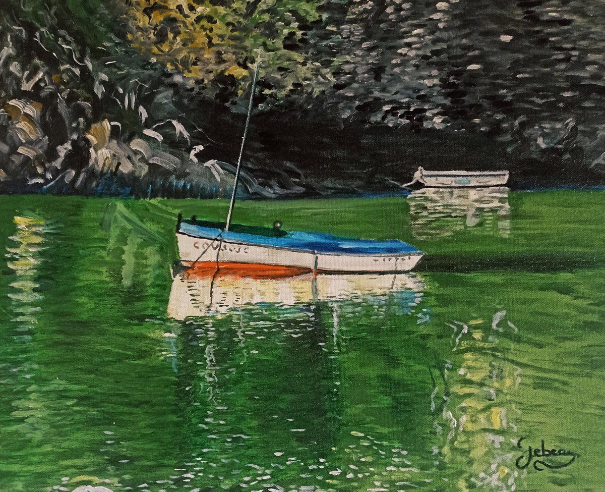 Boats on calm water by Isabelle Lucas