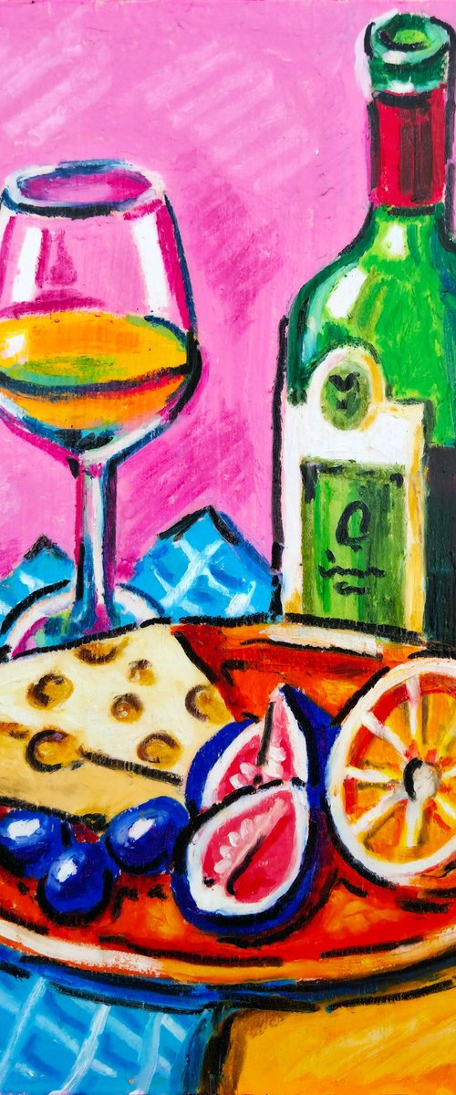Yummy Colorful Food – Oil Pastel Still Life by Yanina Tuyman